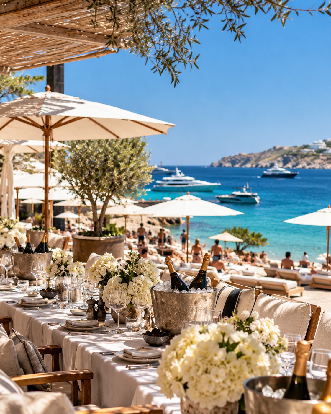 Lunch party at a beach club
